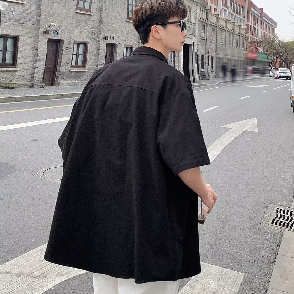 Áo Sơ Mi Tay Ngắn Giả Hai Lớp Phong Cách Hong Kong Thời Trang Mùa Hè Mới Cho Nam