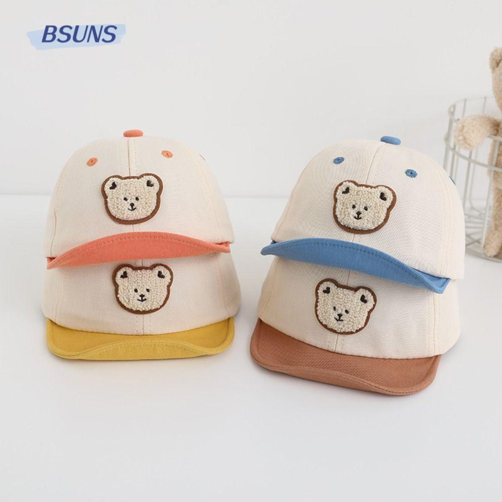 BSUNS Mũ Bóng Chày Chống Nắng Chất Liệu Mềm Mại Hình Gấu Đáng Yêu Cho Bé