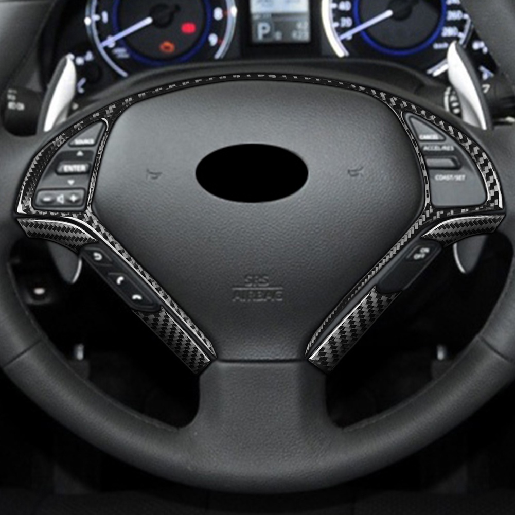 Bộ 5 Miếng Dán Sợi Carbon Trang Trí Bảng Điều Khiển Xe Hơi Mới