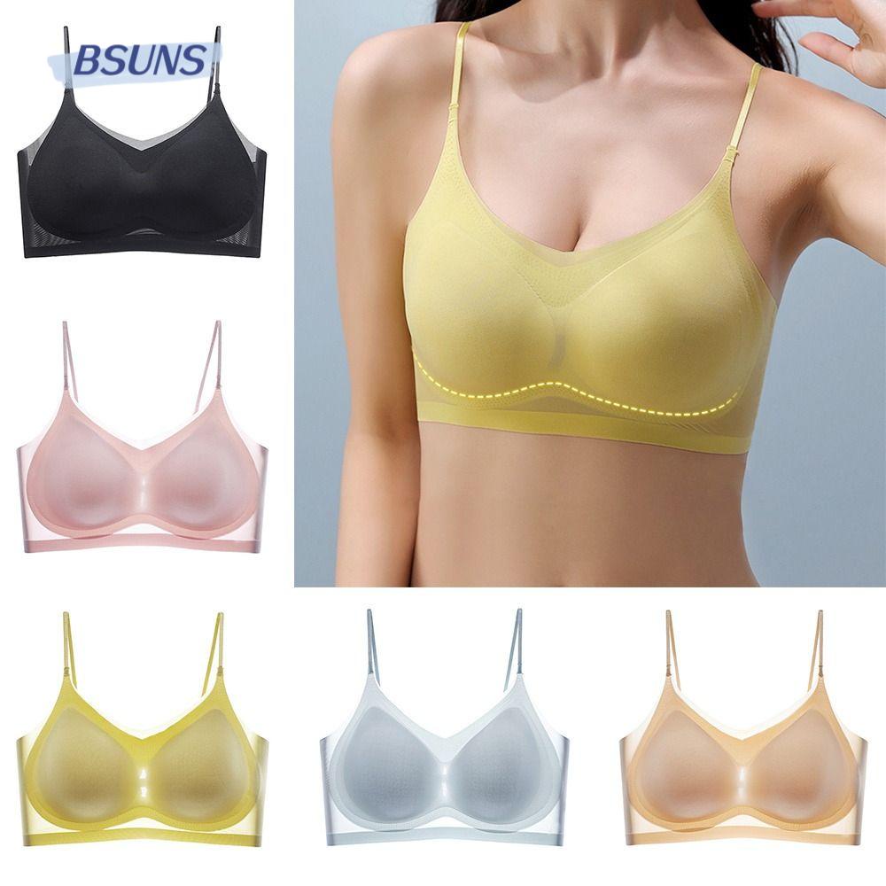BSUNS Áo Lót Nâng Ngực Vải Lụa Lạnh Siêu Mỏng Không Đường May Thoải Mái Thoáng Khí Cho Nữ