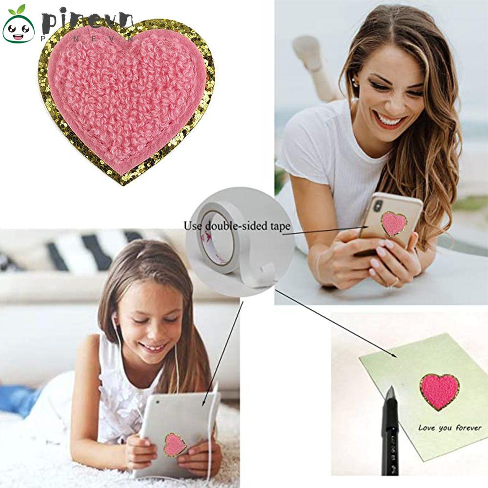 PINEVN Bộ 4 Miếng Vá Quần Áo Bằng Vải Chenille Nhiều Màu Sắc Dễ Thương