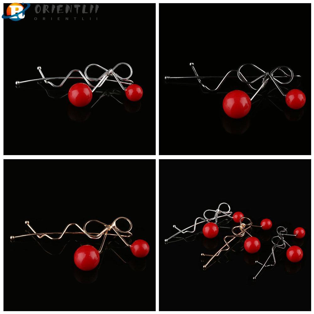 ORIENTLII Kẹp Tóc Hình Quả Cherry Ngọt Ngào