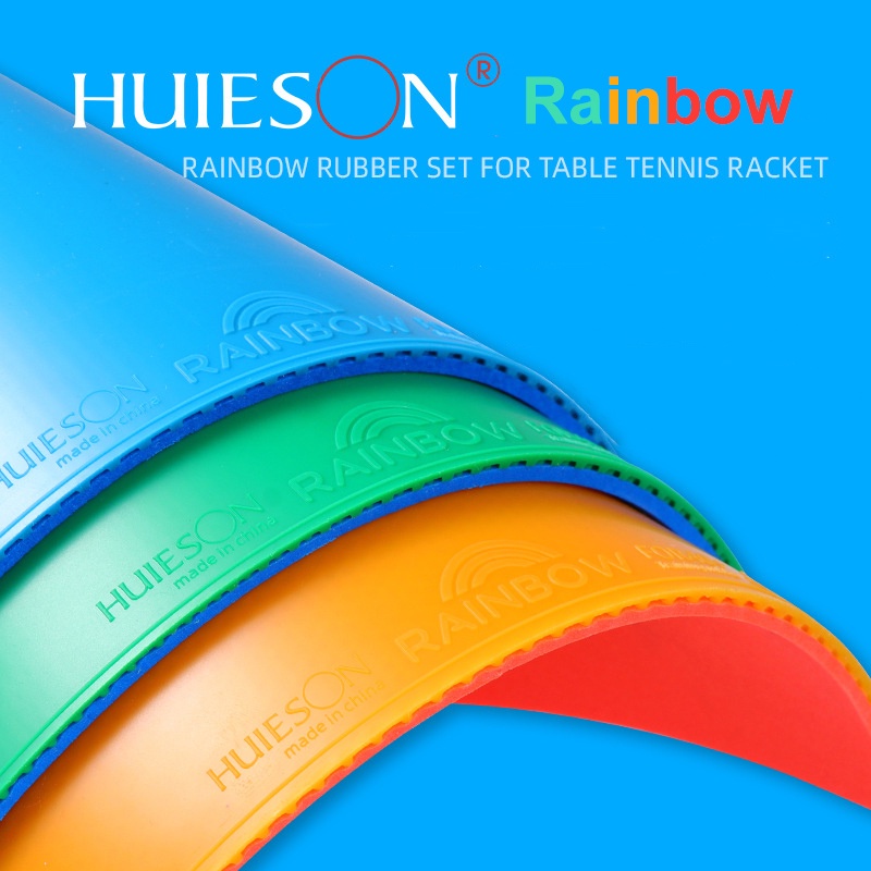 Huieson Vợt Bóng Bàn Bán Cầu Vồng Nhiều Màu Bằng Cao Su Ping Pong ITTF Xanh Lá / Vàng