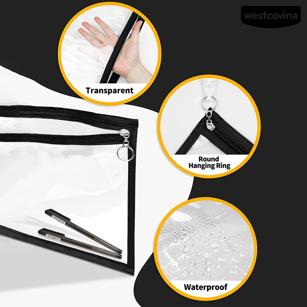 [WSTN] [WSTN]✎Set 6 / 9 / 12 Túi Nhựa PVC Trong Suốt Đa Năng Chống Nước Đựng Đồ Dùng Văn Phòng