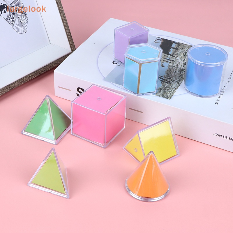 Set 8 Khối Xếp Hình Học Màu Trơn Trong Suốt Giáo Dục Cho Bé