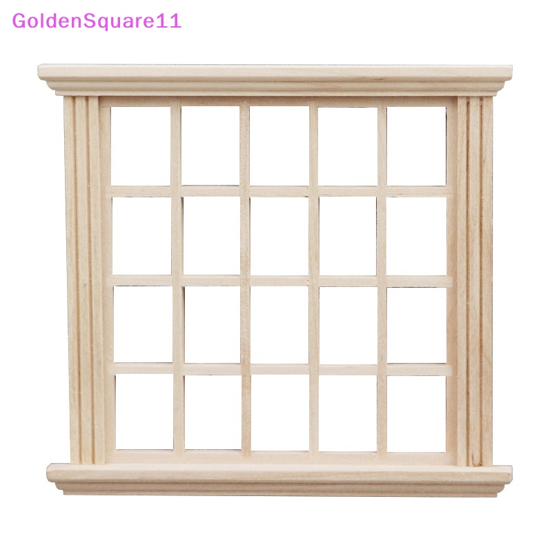 Khung Cửa Sổ Vuông 20 Pane Màu Vàng Kim Trang Trí Nhà Búp Bê 1: 12