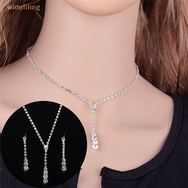 1 Bộ Vòng cổ + Bông Tai Đính Đá Pha Lê Sang Trọng Mới