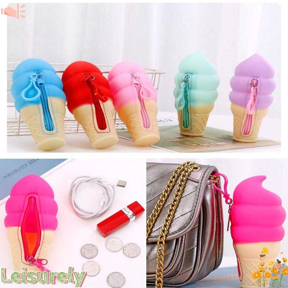 LEILY Túi Silicone Đựng Tai Nghe / Tiền Xu Đa Năng Tiện Dụng