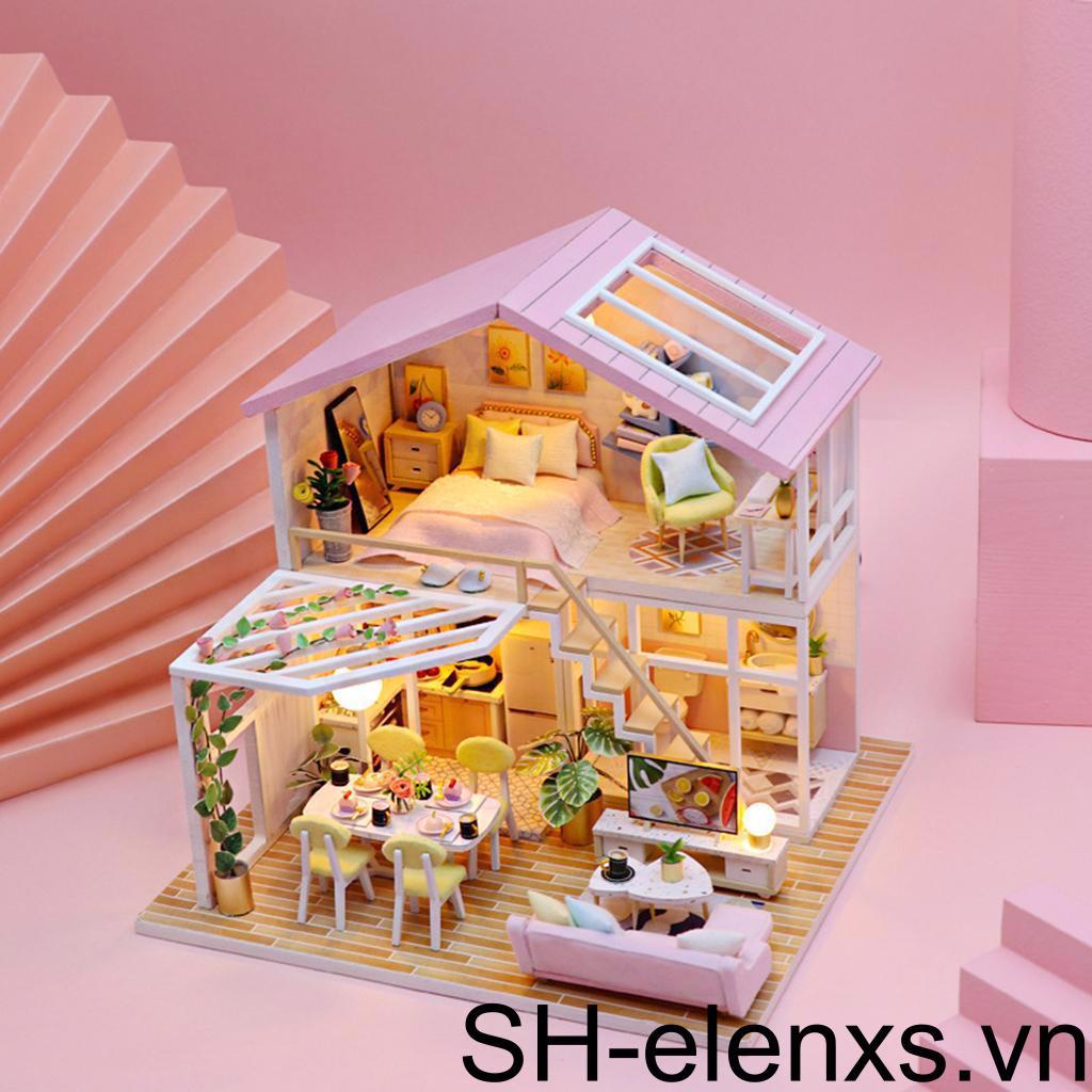 Bộ Nội Thất Bằng Gỗ Thủ Công Sáng Tạo Lãng Mạn Cho Nhà Búp Bê