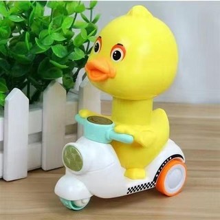 Đồ Chơi Trẻ Em Vịt Đi Xe Máy Chạy Cót, Chạy Đà Cho Bé