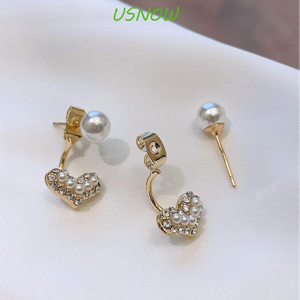 USNOW 1 Đôi Bông Tai Đính Đá Kiểu Dáng Đáng Yêu