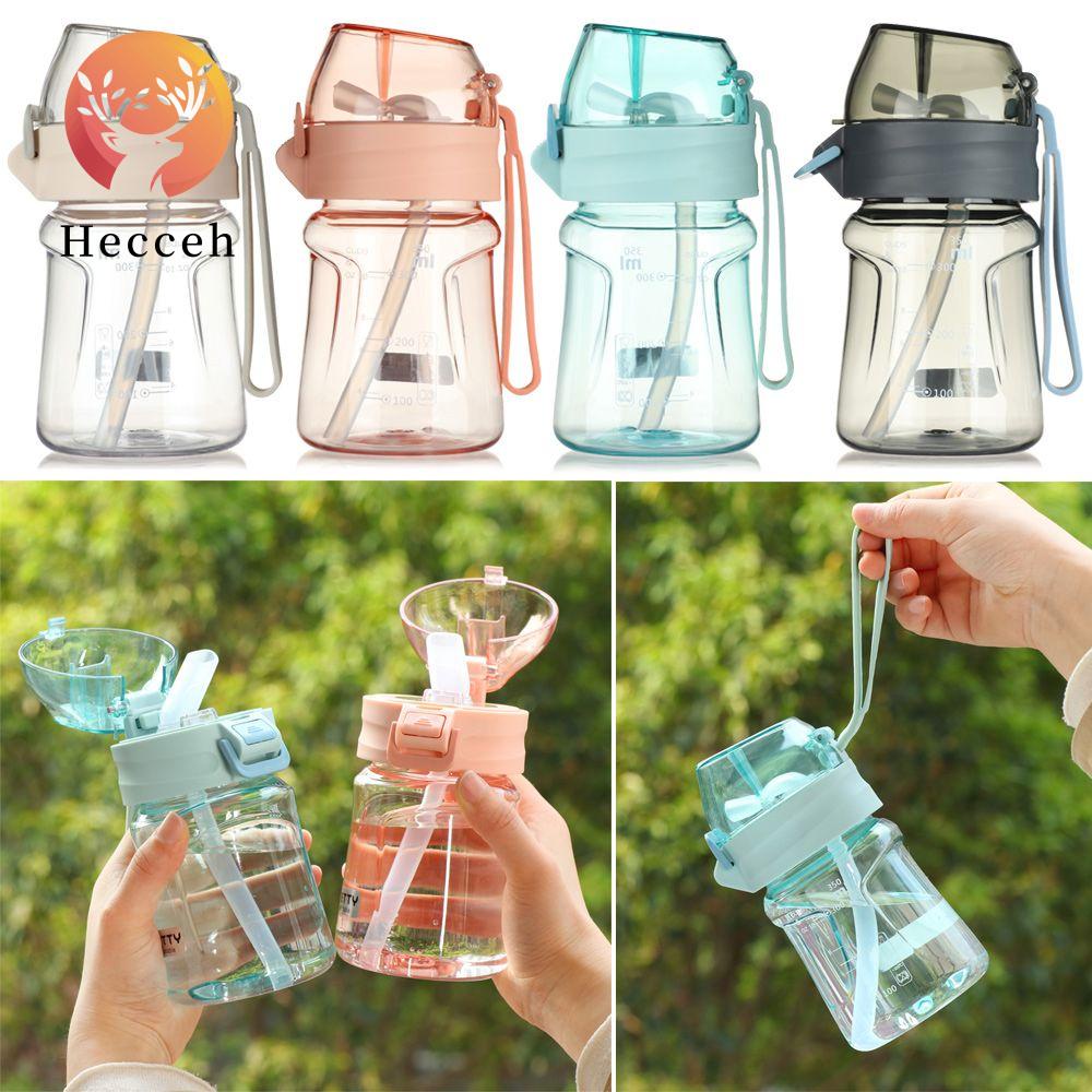 HECCEH Bình Nước Thể Thao 400ML Có Ống Hút Chống Vỡ Tiện Dụng Cho Bé