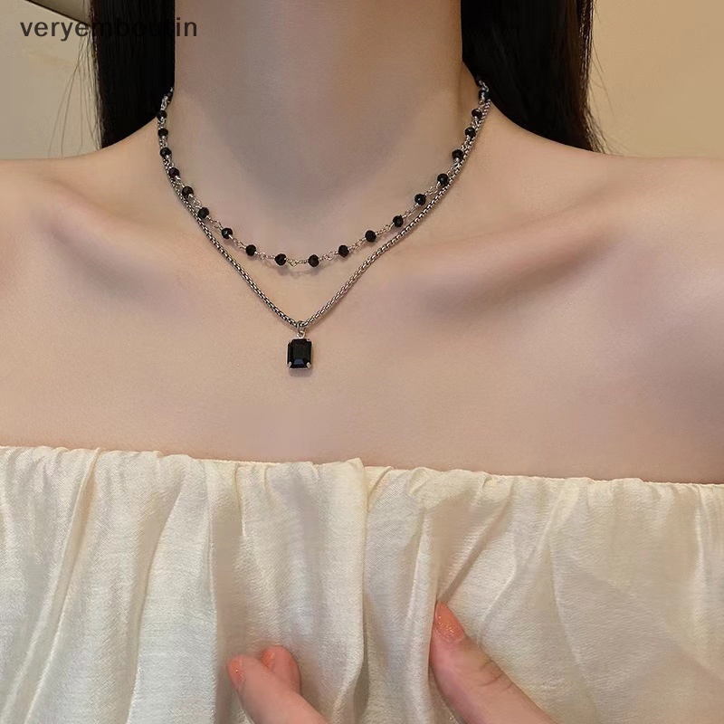 Vòng Cổ Choker Hai Lớp Màu Đen Thời Trang Dành Cho Nữ