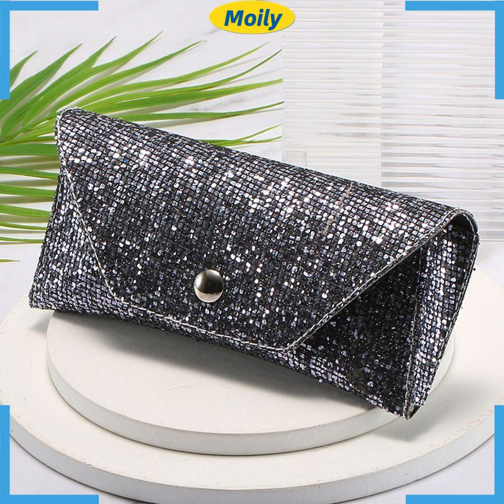 MOILYVN Bao Da Đựng Mắt Kính Đính Kim Sa Lấp Lánh Chống Áp Lực