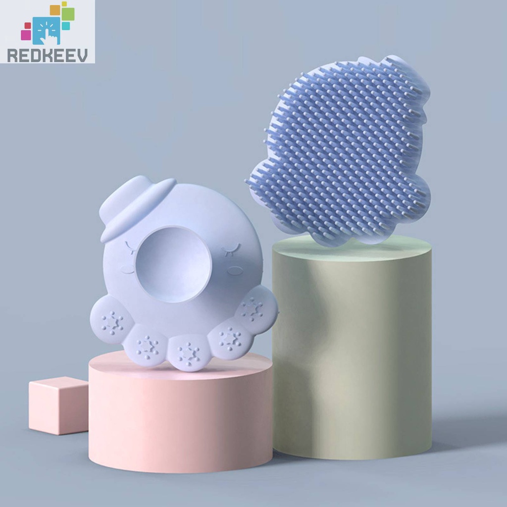 Bàn Chải Tắm Mát Xa Lưng Bằng Silicone Có Giác Hút Siêu Bền Cho Bé