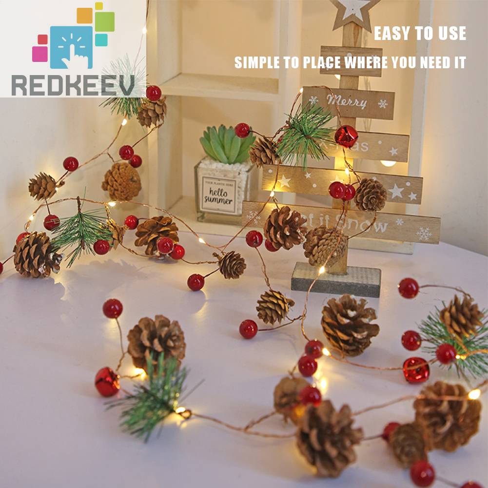 Dây Đèn Led 2M Ánh Sáng Trắng Ấm Trang Trí Giáng Sinh
