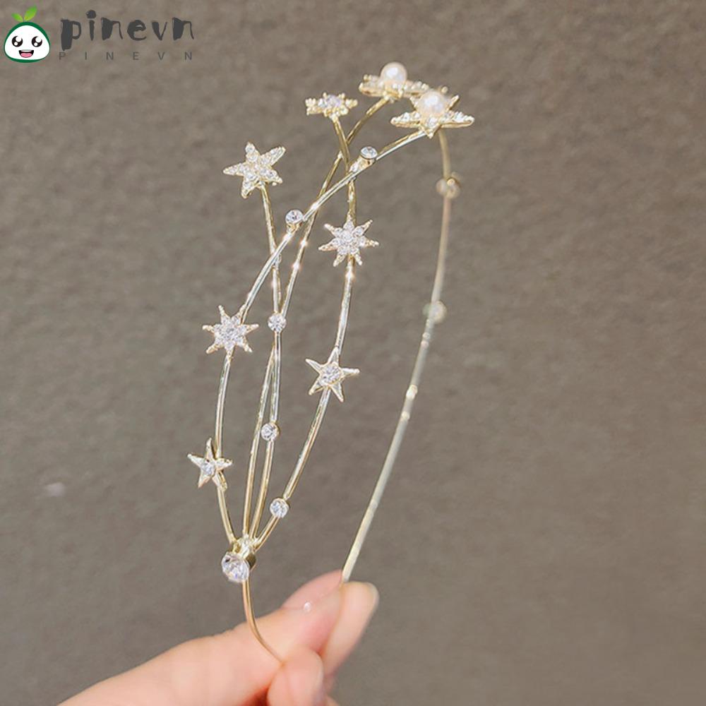 PINEVN Băng Đô Cài Tóc Hình Ngôi Sao Đính Đá Pha Lê