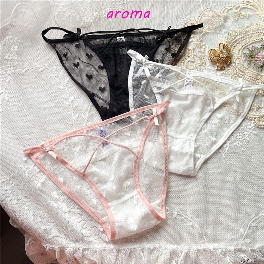 AROMA Quần Lót Cotton Lưng Thun Phối Ren Gợi Cảm Cho Nữ