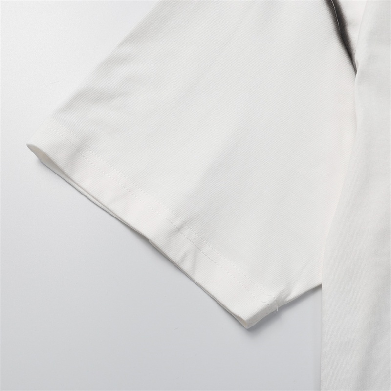 Ale-xander-wang - Vải Gạc In Màu Thuần Khiết Thủ Công Mới Nhất Áo Thun Tay Ngắn In Chữ Trước Ngực Thời Trang Cho Nam Và Nữ