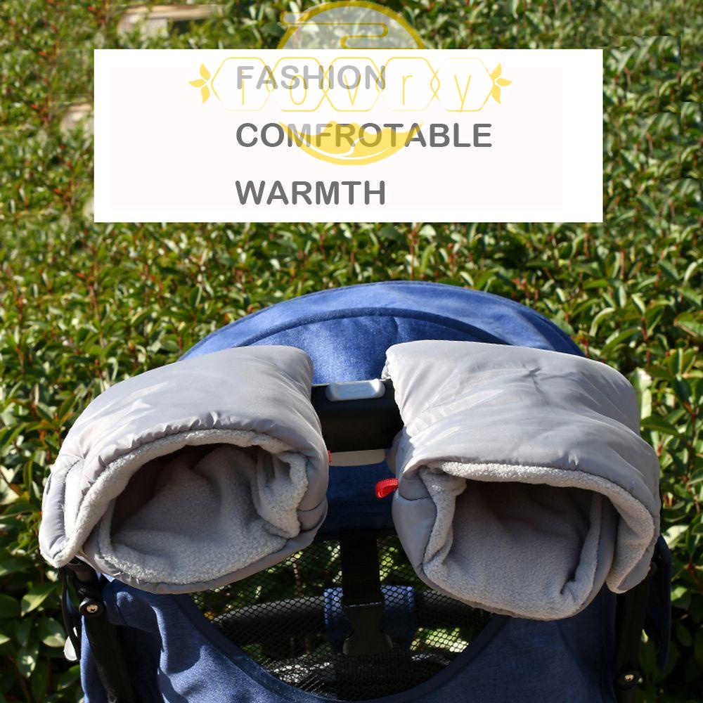 Đệm Lông Cừu Lụa Dày Dặn Giữ Ấm Tay Gắn Xe Đẩy Em Bé Mùa Đông
