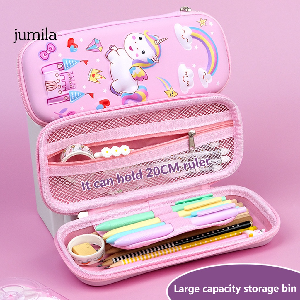 Qr Túi Lưới Đựng Bút Tạo Hiệu Ứng 3D Họa Tiết Hello Kitty Dễ Thương