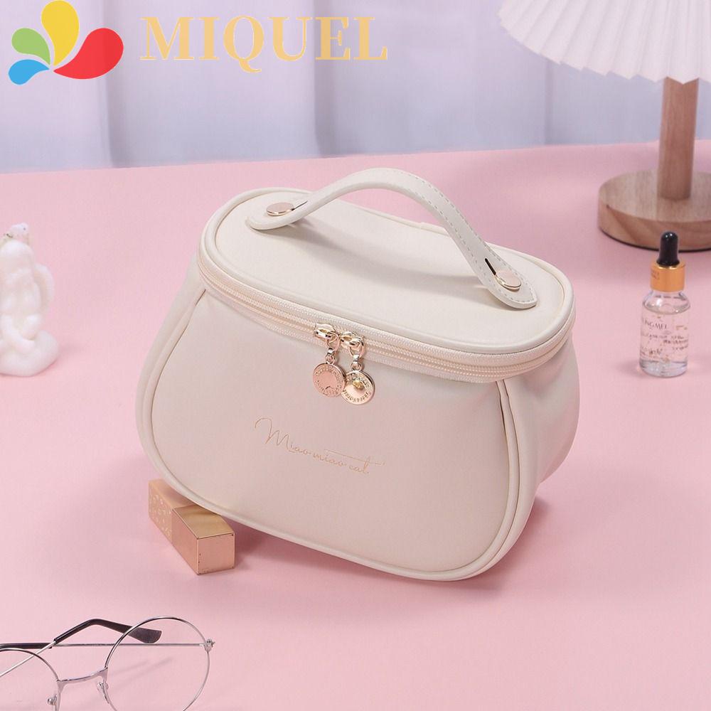 MIQUEL Túi Đựng Mỹ Phẩm Da PU Chống Thấm Nước Sức Chứa Lớn Tiện Dụng