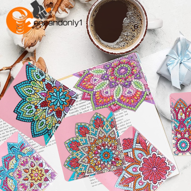 Thẻ Đánh Dấu Trang Sách 5D DIY Hình Tam Giác Họa Tiết Tranh Đính Đá Dành Cho Bạn Nữ