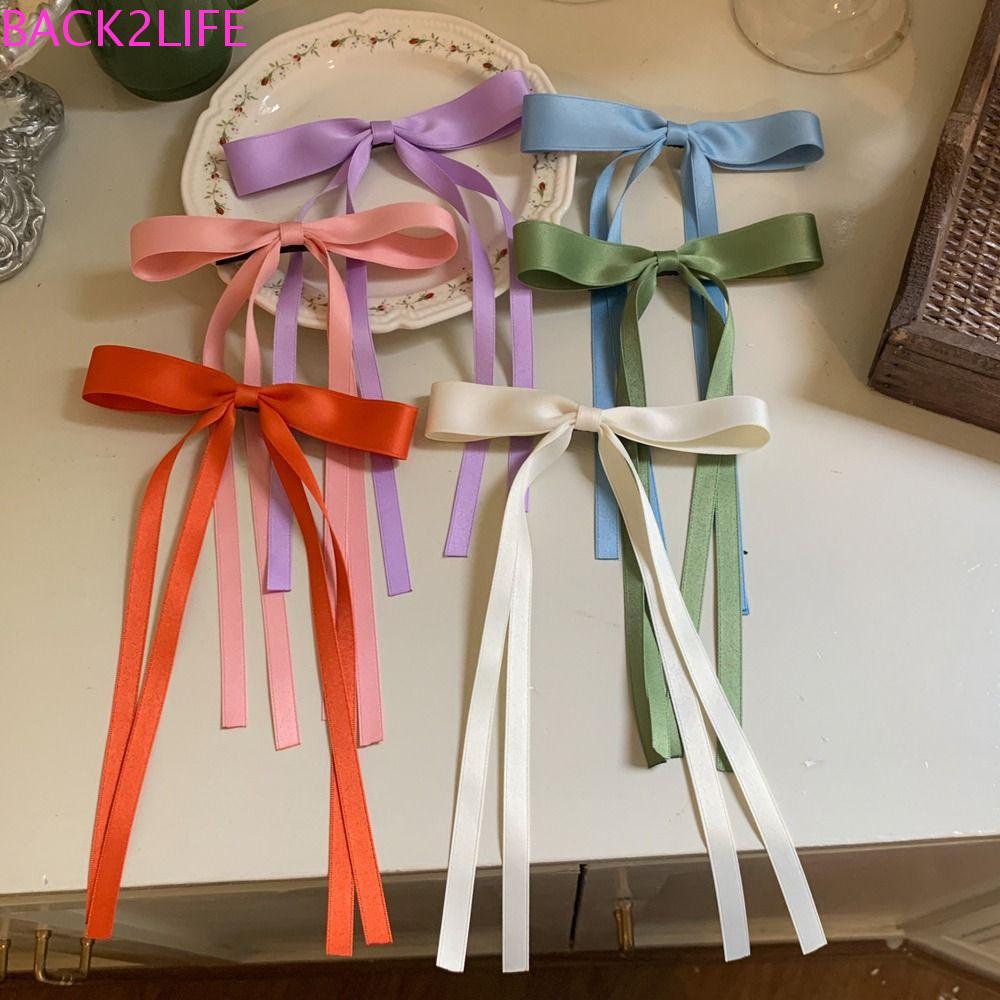 BACK2LIFE Kẹp Tóc Đính Nơ Tua Rua Dài Phong Cách Harajuku Thời Trang Cho Bé Gái