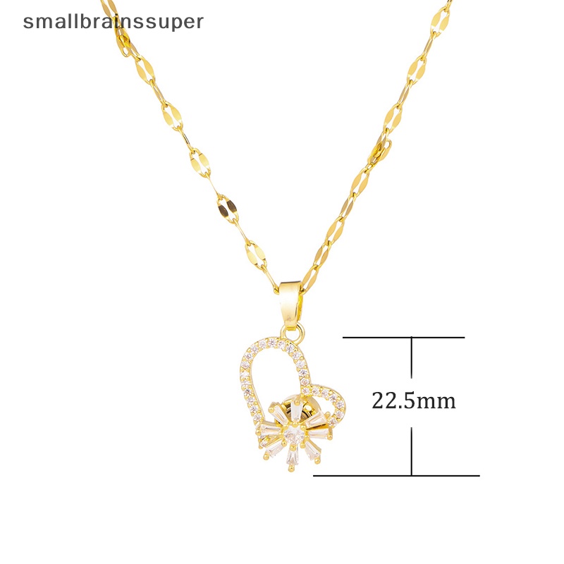 Vòng cổ Bằng Thép Titan Dát Vàng Nhẹ Hình Trái Tim Thời Trang Cho Nữ SBS