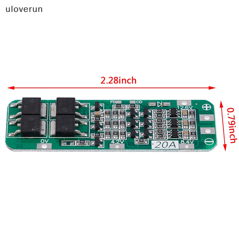 Bảng Mạch Sạc uloverun 3S 20A Li-ion Lithium 18650 PCB BMS 12.6V vn Chất Lượng Cao