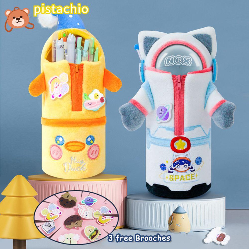 PISTA Túi Đựng Bút Bằng Vải Bông Dễ Thương Sức Chứa Lớn