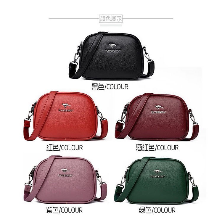 Túi Xách Da Bò Ba Lớp Hình Tròn Nhỏ Nhắn Xinh Xắn Dành Cho Nữ