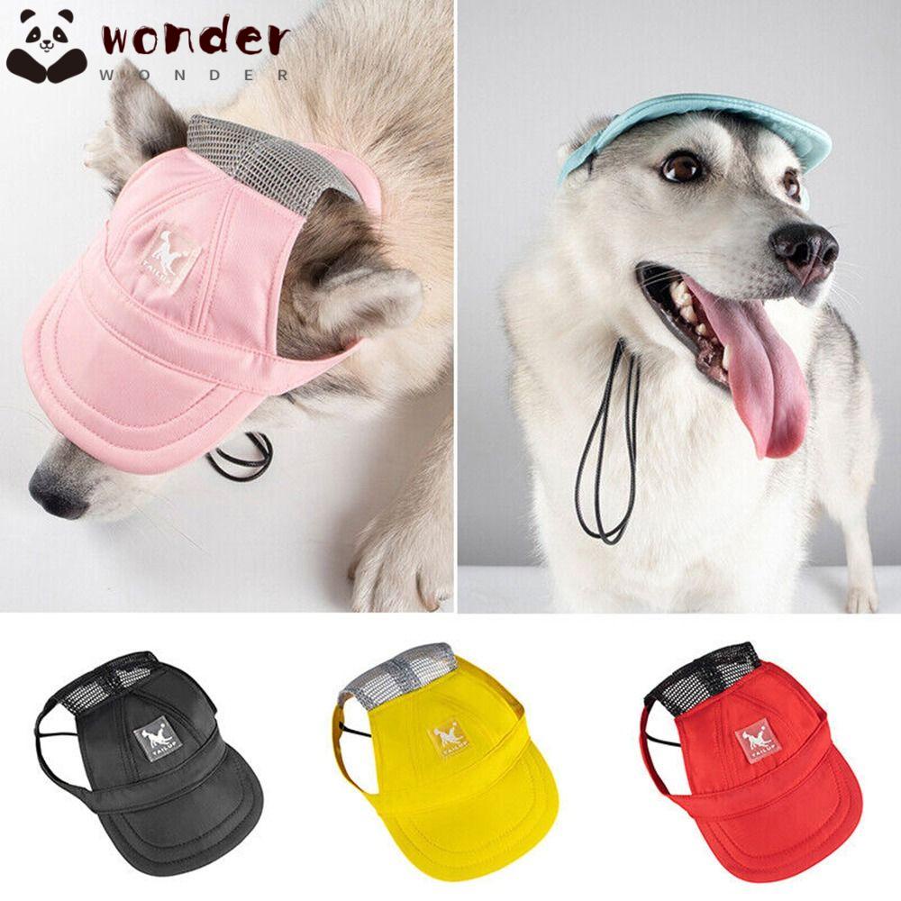 WONDER Nón Tai Bèo Phối Lưới Thoáng Khí Dễ Thương Có Thể Điều Chỉnh Cho Thú Cưng