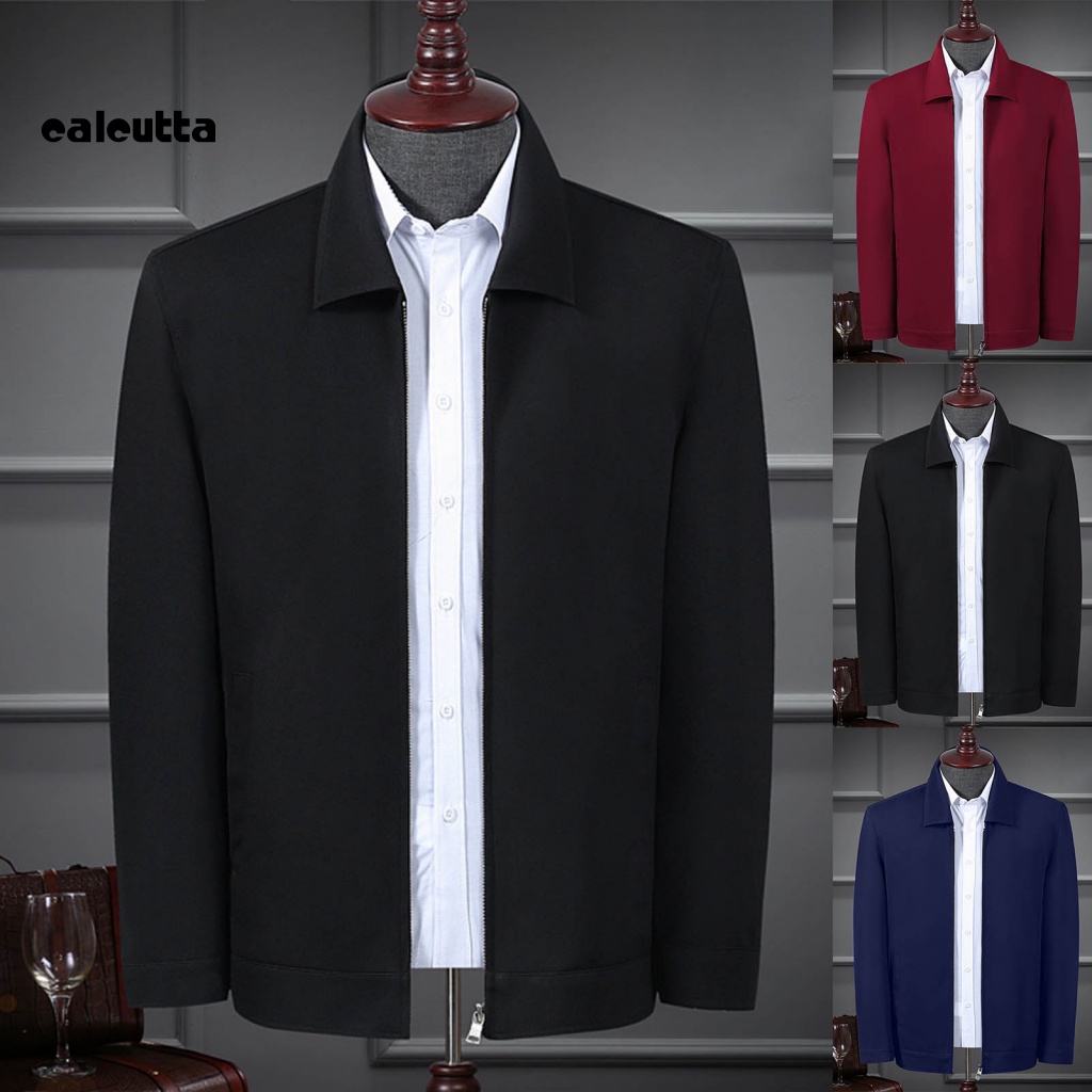 Áo Khoác Cổ Bẻ Dáng Rộng Màu Trơn Thời Trang Mùa Xuân Cho Nam