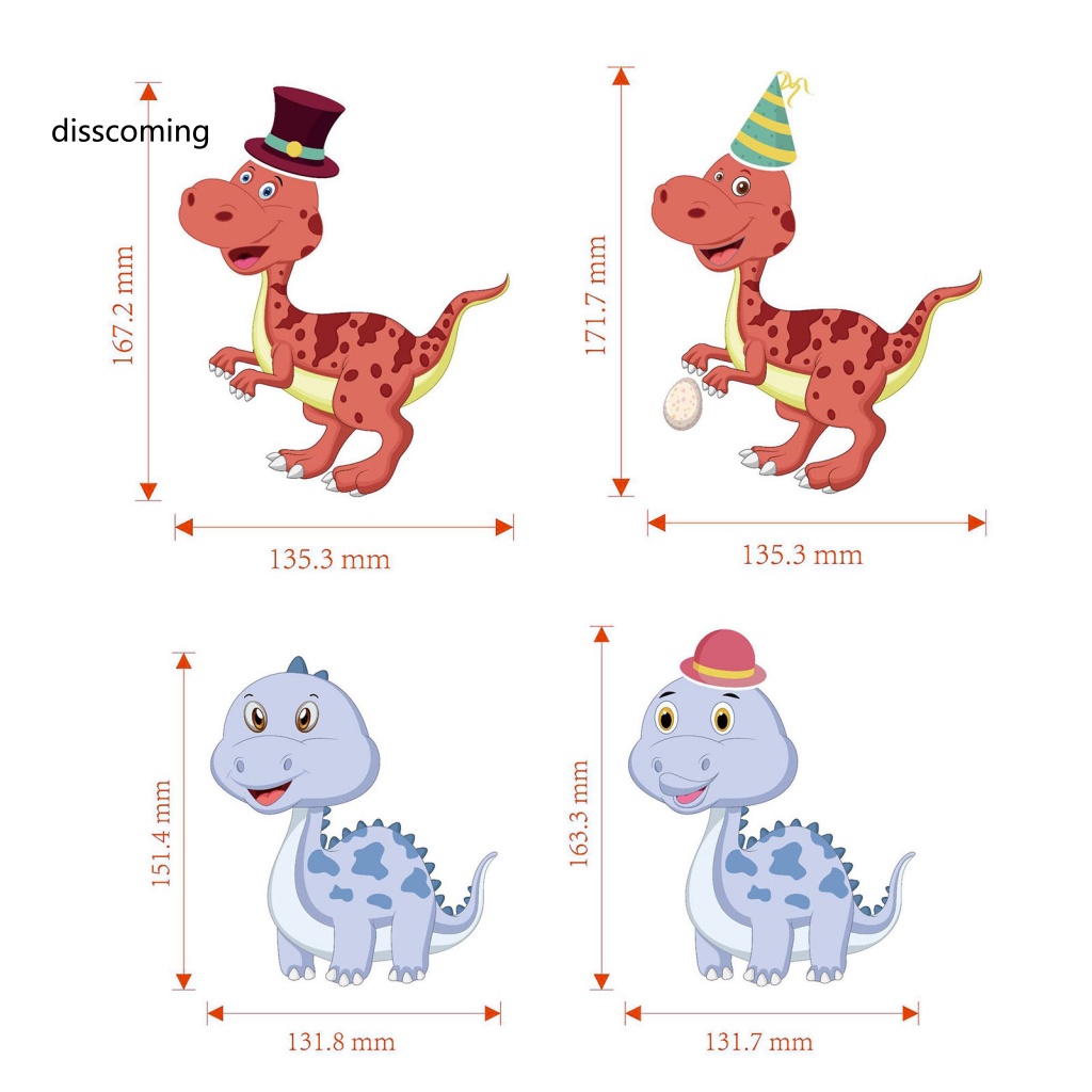 Áo Thun In Hình SL SL SL SL SL SL| Bộ 12 Miếng Dán Hình Khủng Long Diy Trang Trí Tiệc Sinh Nhật Cho Bé