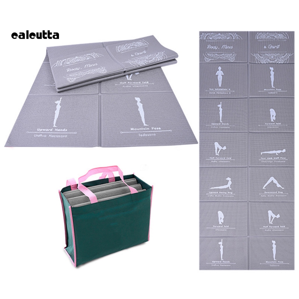 Thảm Tập Yoga Hình Chữ Nhật Bằng PVC Dày Dặn Chống Trượt Có Thể Gấp Gọn Tiện Dụng