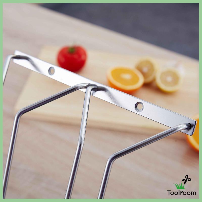 Giá Treo Kính Bằng Thép Không Gỉ Hai Hàng Cho Quán Bar / Nhà Bếp / Phòng Ăn / Phòng Ăn