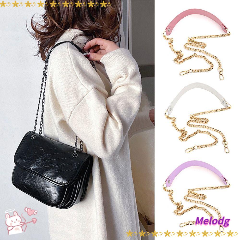 MELODG Dây Đeo Túi Xách Bằng Kim Loại Màu Vàng Có Thể Tháo Rời