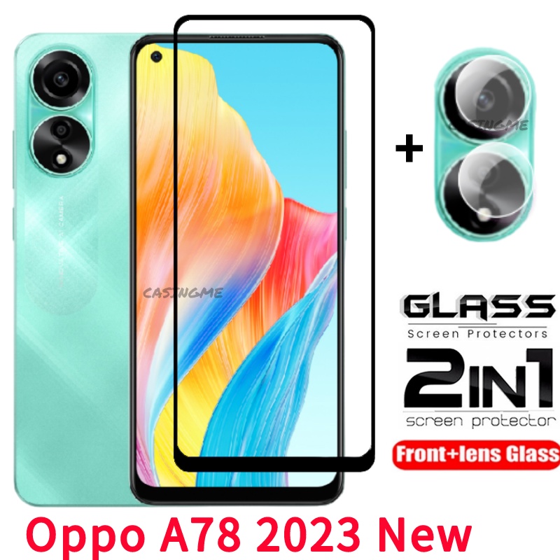 Kính Cường Lực 2 Trong 1 Bảo Vệ Ống Kính Máy Ảnh Cho OPPO A78 4G 2023