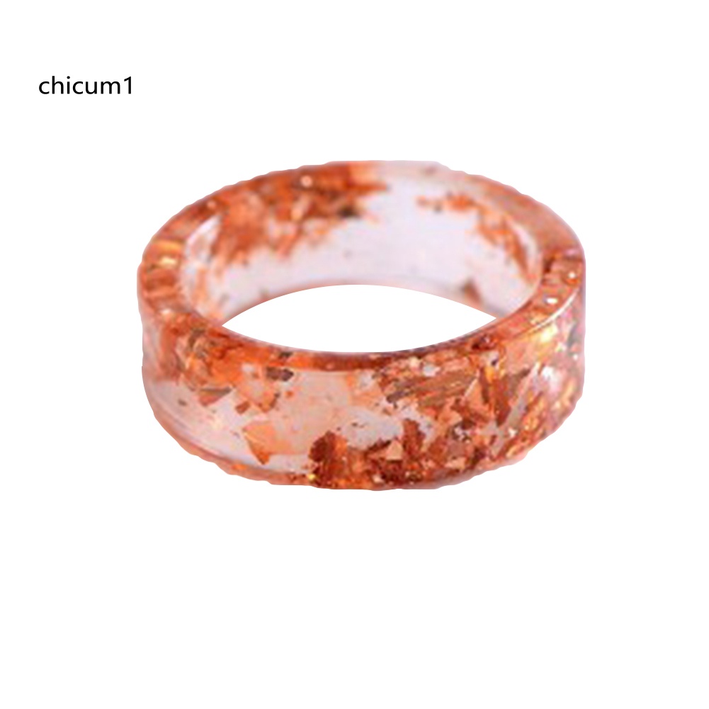 Nhẫn Nhựa Trong Suốt Phối Hoa Khô Phong Cách Vintage Dành Cho Nữ