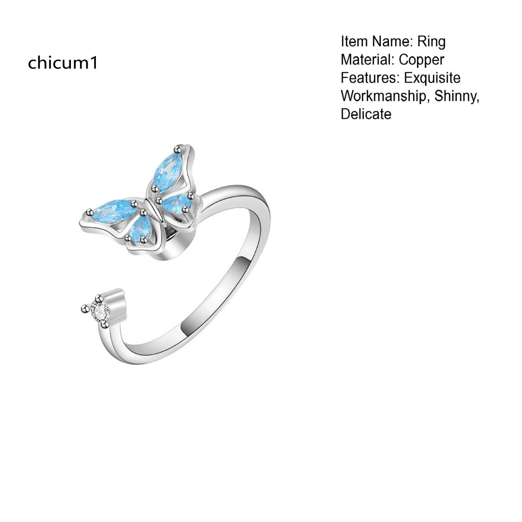 Nhẫn Hở Mạ Điện Hình Bướm Không Phai Xoay Được Duyên Dáng