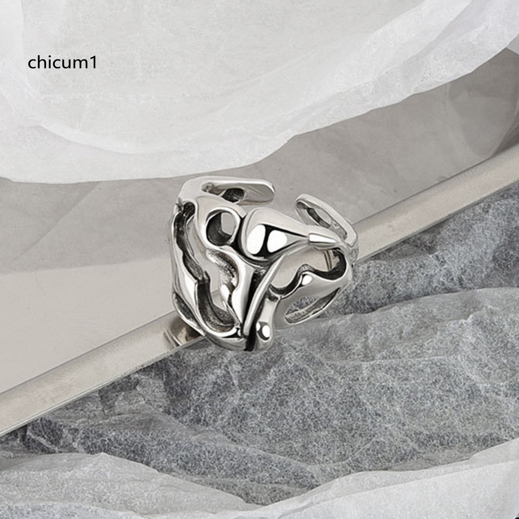 Nhẫn Hở Mạ Điện Màu Sắc Trơn Phong Cách Retro Thời Trang Cho Nữ