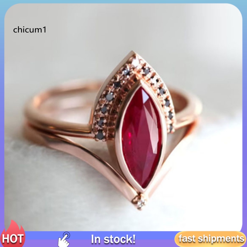 Nhẫn Đính Đá Đỏ Phong Cách Cổ Điển Cho Nữ