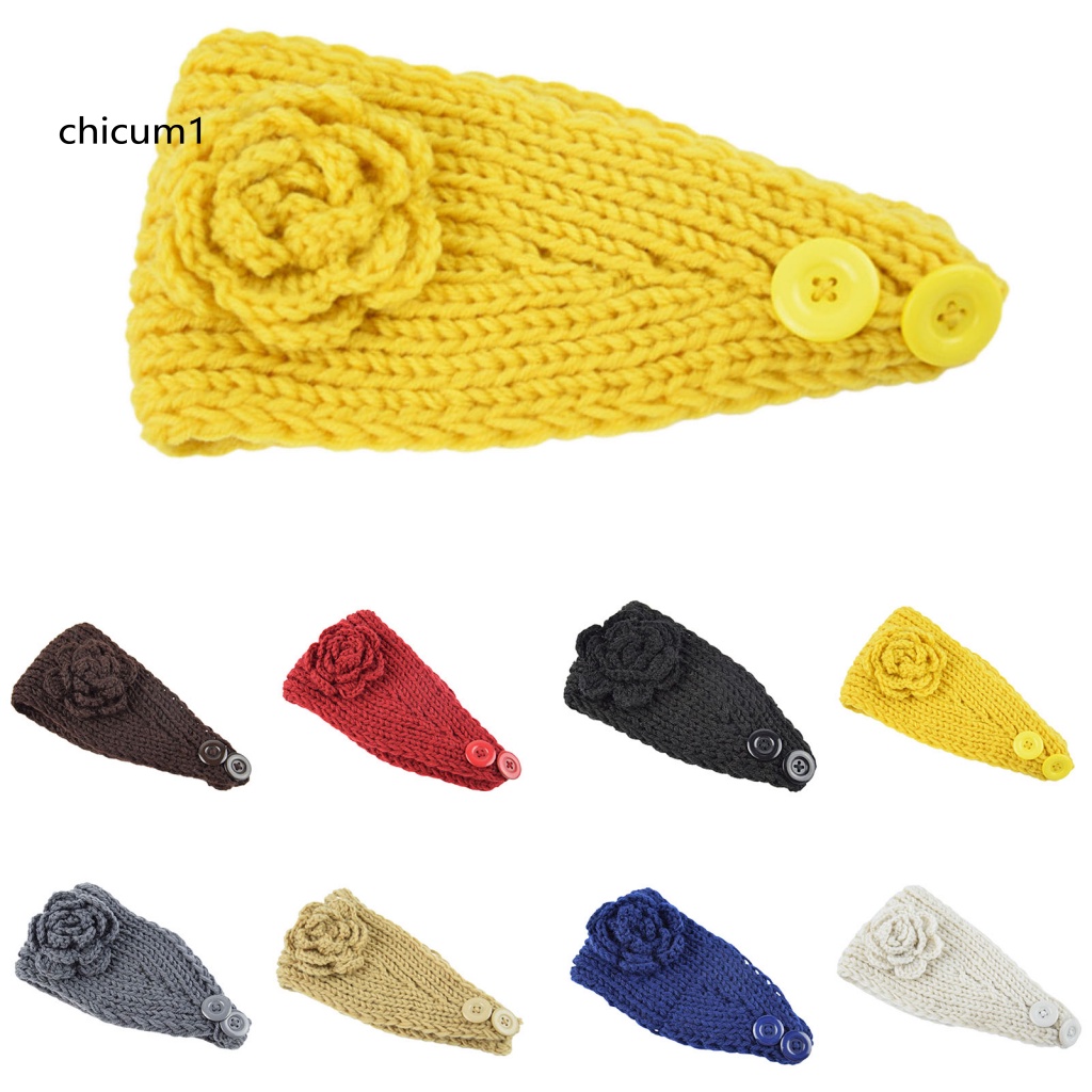 Băng Đô Dệt Kim Cài Nút Giữ Ấm Thoải Mái Cho Nữ