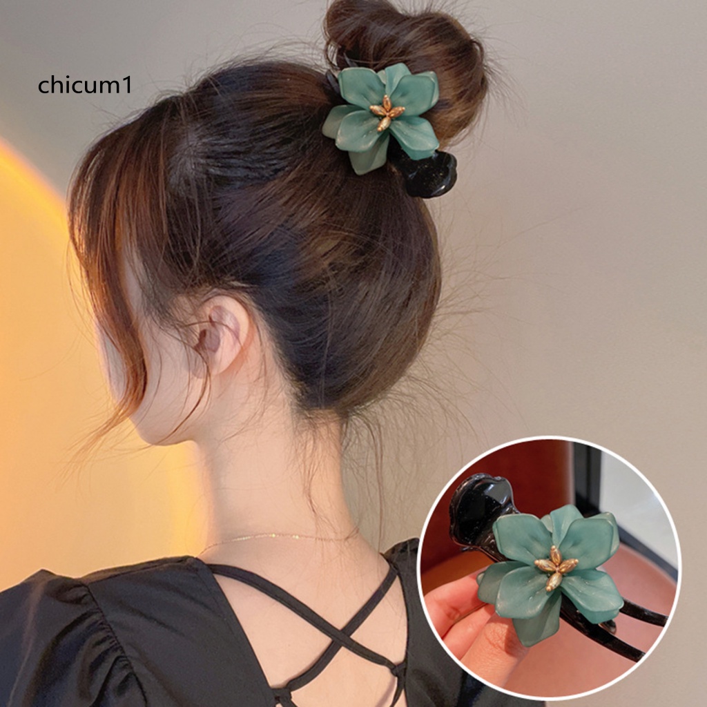 Kẹp Tóc Càng Cua Bằng Acrylic Màu Sắc Tươi Sáng Chống Rơi Phong Cách Hàn Quốc Cho Nữ