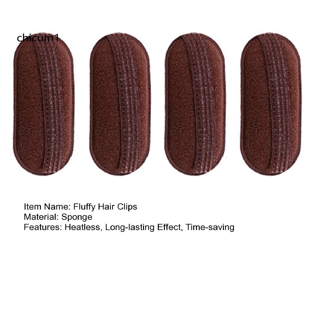 Set 4 Kẹp Tạo Kiểu Tóc Bồng Bềnh Thoáng Khí Không Dùng Điện DIY