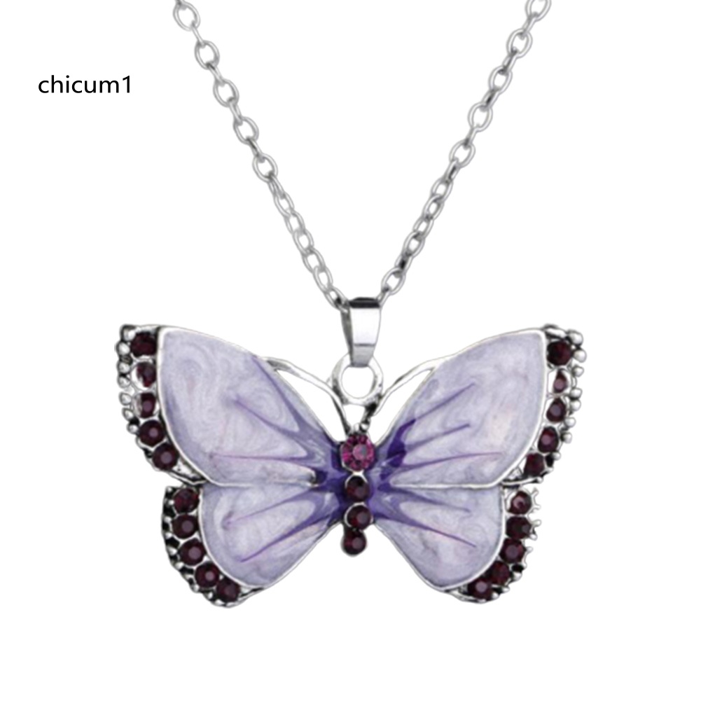 Vòng cổ Hợp Kim Mặt Hình Bướm Đính Đá Xinh Xắn Cho Nữ
