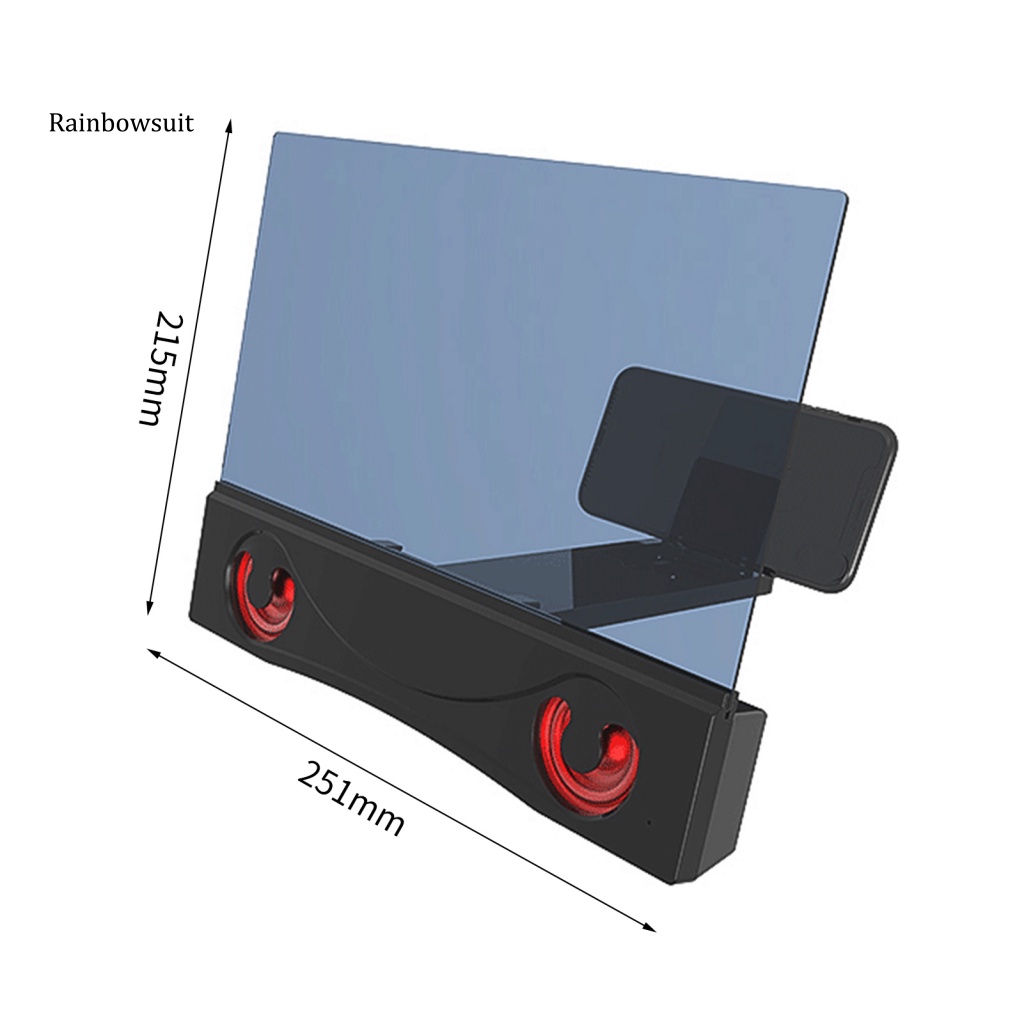 Bộ Khuếch Đại Màn Hình Điện Thoại 3D Rảnh Tay Độ Phóng To Cao Có Loa Bluetooth 12-inch Cho Xem TV