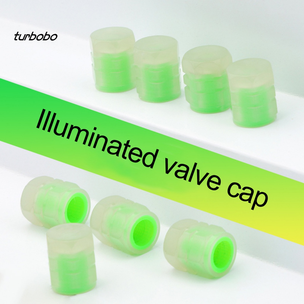 Bộ 4 Nắp Van Bánh Xe Hơi Chống Bụi Bằng Nhựa ABS Phát Sáng