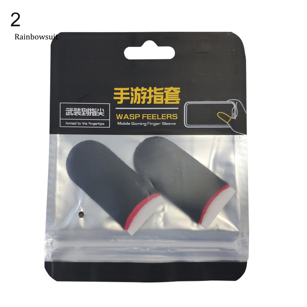1 Cặp Găng Đeo Ngón Tay Bằng Sợi Nylon Chống Trầy Xước Để Chơi Game Điện Thoại